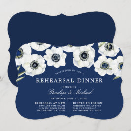 Invitación Anemone de medianoche | Cena de ensayo floral