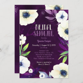Invitación Anemone Dream Purple Bridal Shower