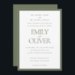 Invitación Anfitrión del Boda del marco clásico de color verd<br><div class="desc">Haga que su invitación boda sea inolvidable con esta plantilla de Invitación a la Boda Elegante Formal de Sage Green. Perfectamente diseñado para los padres que acogen el día especial, esta invitación verde y blanca de sabios oscuros presenta un sofisticado marco verde sabio y una tipografía elegante para los nombres...</div>