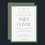 Invitación Anfitrión del Boda del marco clásico de color verd<br><div class="desc">Haga que su invitación boda sea inolvidable con esta plantilla de Invitación a la Boda Elegante Formal de Sage Green. Perfectamente diseñado para los padres que acogen el día especial, esta invitación verde y blanca de sabios oscuros presenta un sofisticado marco verde sabio y una tipografía elegante para los nombres...</div>