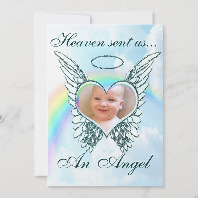 Invitación Ángel Alas y Corazón (Reverso)