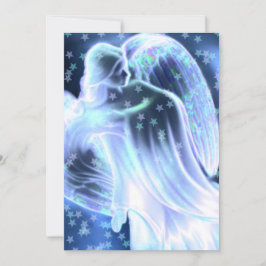 Invitación Ángel Azul con estrellas