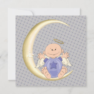 Invitación Angel Baby Boy Shower