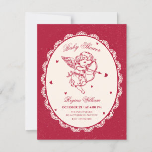 Invitación Ángel cupido vintage