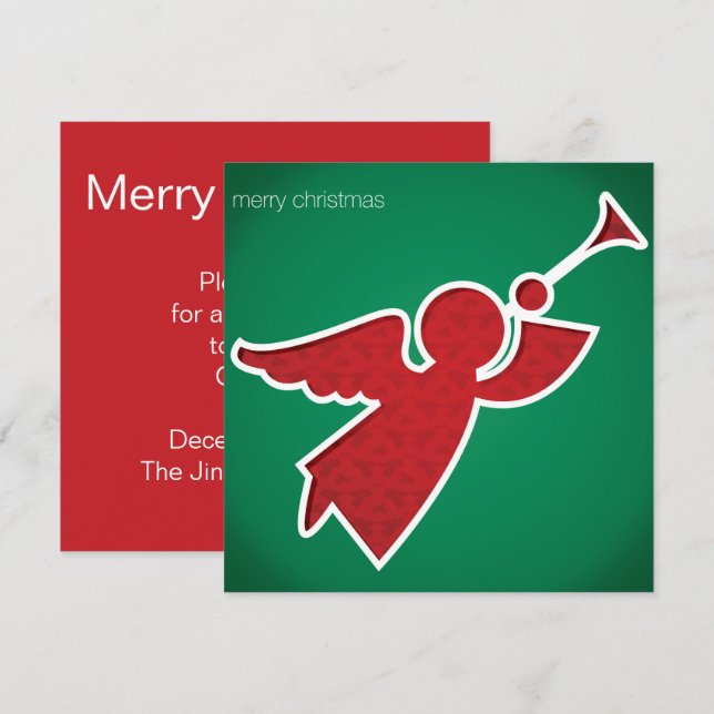 Invitación Ángel de corte moderno (Anverso / Reverso)