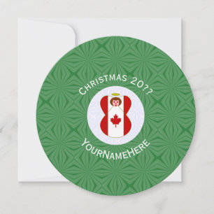 Invitación Ángel de la Bandera Canadiense Navidad Personaliza