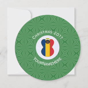 Invitación Ángel de la Bandera Chadiano Navidad Personalizado