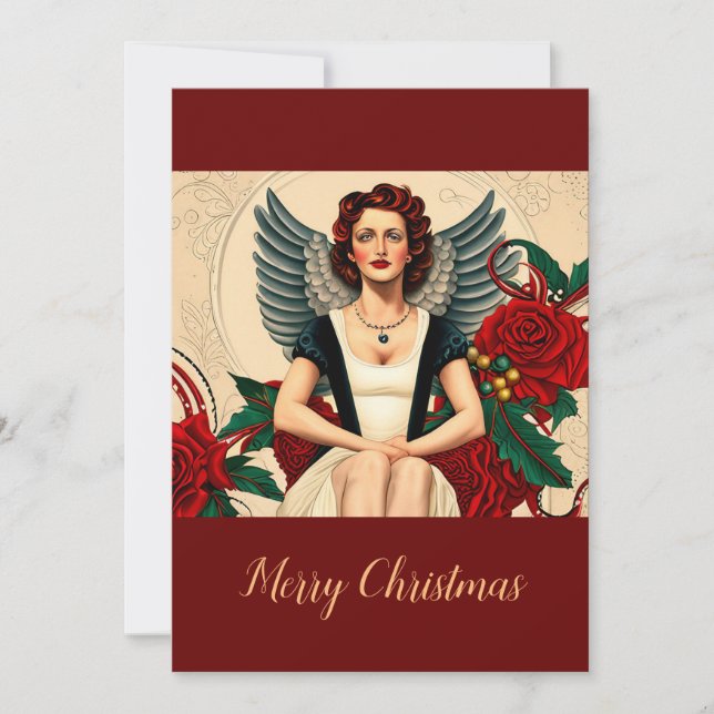 Invitación Ángel de los navidades de los años 40 (Anverso)