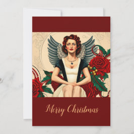 Invitación Ángel de los navidades de los años 40