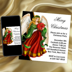 Invitación Ángel de Navidad Fiesta de Navidad