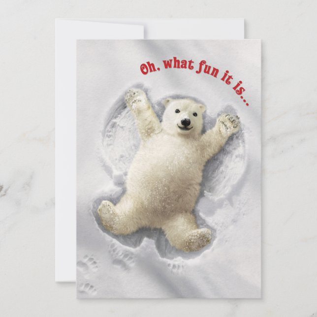 Invitación Ángel de nieve muy grande (Anverso)