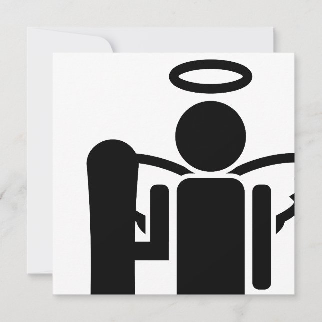 Invitación ángel de snowboard (Anverso)