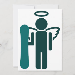Invitación ángel de snowboard