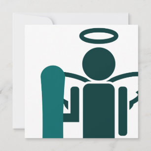 Invitación ángel de snowboard