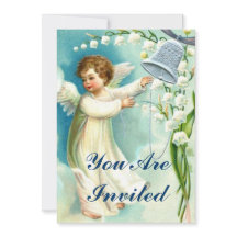 Ángel del bebé con una Campana Azul