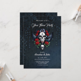 Invitación Ángel del cráneo de azúcar con Rosas.