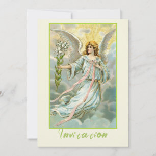 Invitación Ángel en azul