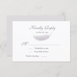 Invitación Angel Feather Lilac White Gray Wedding RSVP