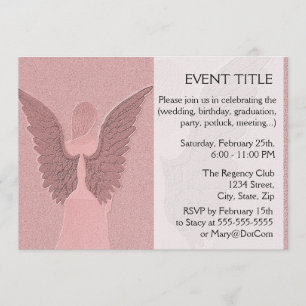 Invitación Ángel guardián rosa