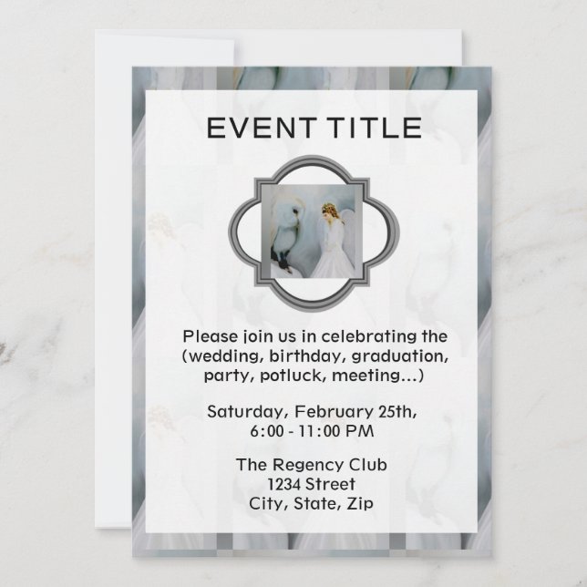 Invitación Ángel guardián y búho blanco (Anverso)
