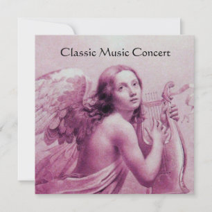 Invitación ANGEL JUGANDO LYRA SOBRE LAS NUBES,Monograma