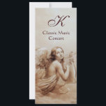Invitación ANGEL JUGANDO LYRA SOBRE LAS NUBES,Monograma<br><div class="desc">Elegante,  artístico y clásico diseño acuático en sepia blanca,  colores marrones re-elaborados con arte italiano del siglo XVIII.</div>