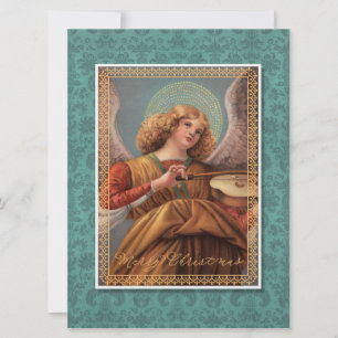 Invitación Ángel navidad con violín