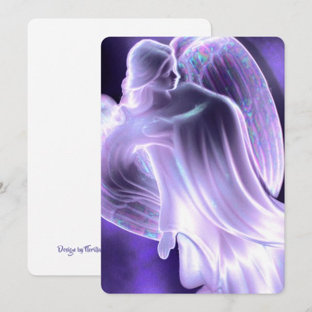 Invitación Ángel púrpura claro (Anverso / Reverso)