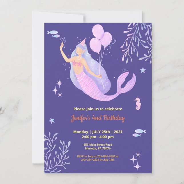 Invitación Ángel Tema elegante Cumpleaños (Anverso)