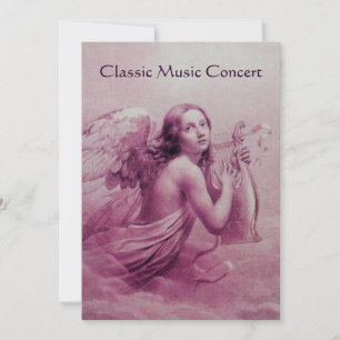 Invitación ÁNGEL TOCANDO LA LIRA SOBRE LAS NUBES, champán