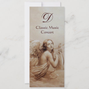 Invitación ÁNGEL TOCANDO LA LIRA SOBRE LAS NUBES, Monograma