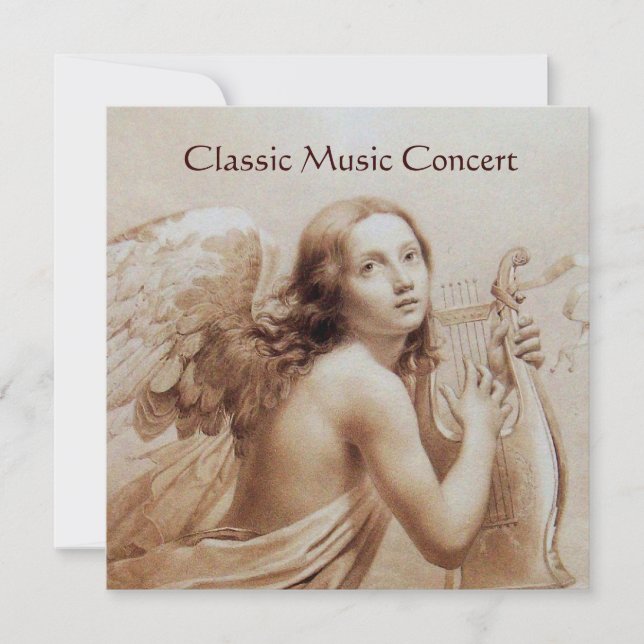 Invitación ÁNGEL TOCANDO LA LIRA SOBRE LAS NUBES, Monograma (Anverso)