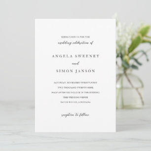 Invitación Angela Simple Elegant Wedding