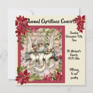 Invitación Ángeles y concierto del navidad del Poinsettia