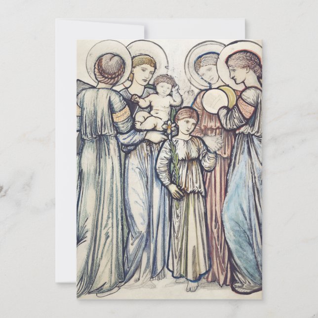 Invitación Ángeles y niños de Sir Edward Burne–Jones (Anverso)