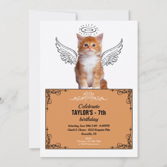 Invitación Angélica de Angel Cat (Anverso)
