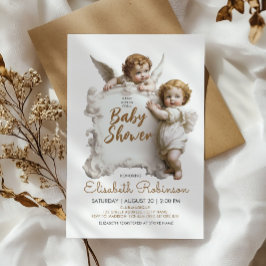 Invitación Angels Baby Shower Personalizado