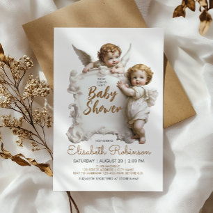 Invitación Angels Baby Shower Personalizado