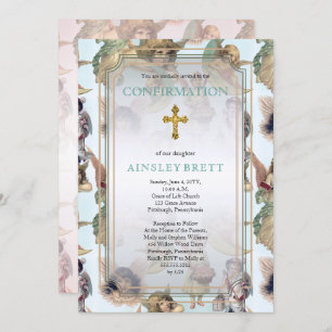 Invitación Angels de época   Confirmación del Chica cruzado d