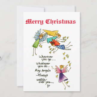 Invitación Angels with you en Navidades Watercolor Art