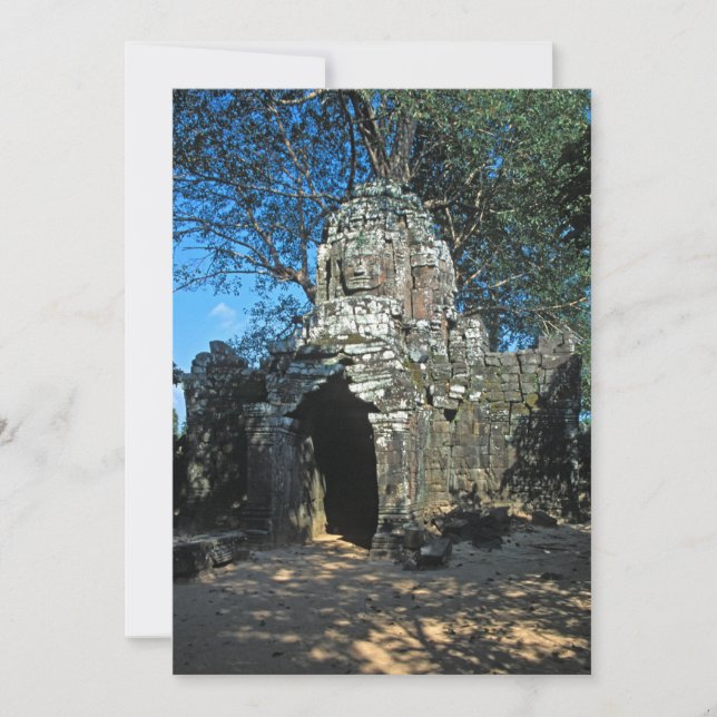 Invitación Angkor wat, templo Ta som - Camboya, Asia (Anverso)