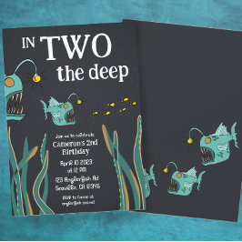 Invitación Anglerfish Deep Sea Ocean Second Birday