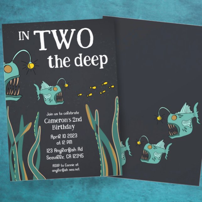 Invitación Anglerfish Deep Sea Ocean Second Birday (Subido por el creador)