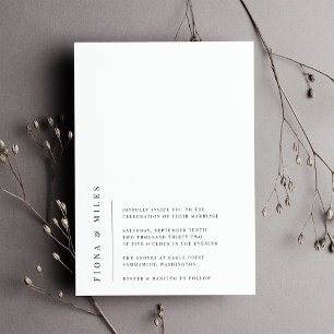 Invitación Ángulo derecho Boda Minimalista moderno