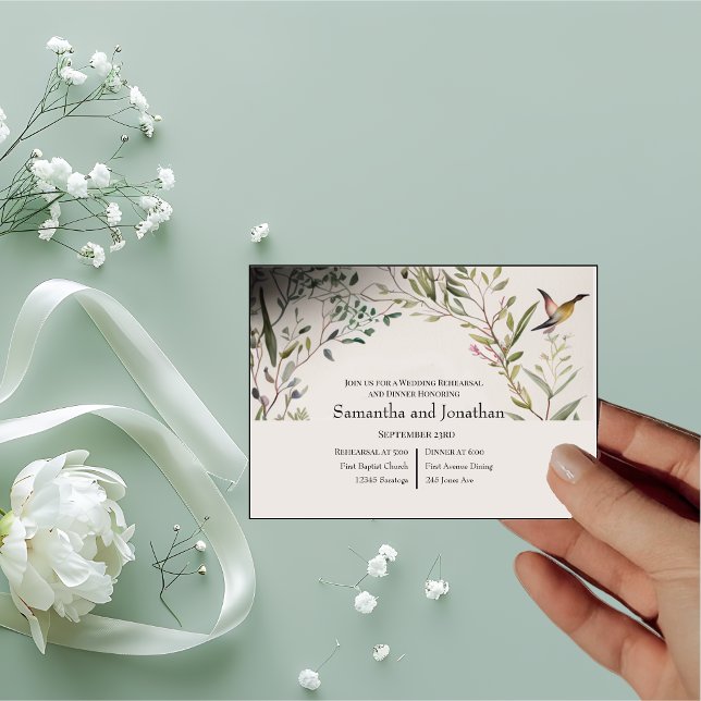 Invitación Anillo BOHO de Flores y Ramas Ensayo de Boda (Subido por el creador)