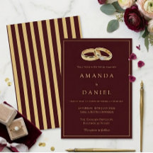 Anillo de boda Auburn marrón y dorado con rayas de