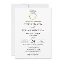 Anillo de Boda de Diamante Blanco Moderno