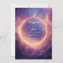 Invitación Anillo de Boda Luxury Cosmic Portal Fire