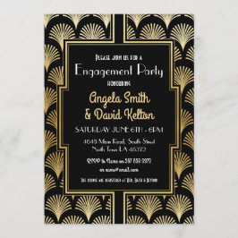 Invitación Anillo de compromiso Art Deco Gatsby años 20 de or