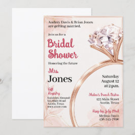 Invitación Anillo de Compromiso Elegante Regalo de Ducha de N